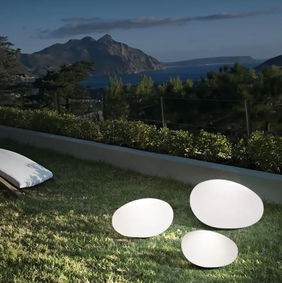 Ideal lux sasso pt1 lampada per esterno giardino sasso bianco