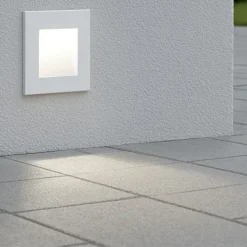 Ideal lux segnapasso a parete quadrato waldo led 4000k ip65 impermeabile bianco con driver