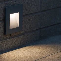 Ideal lux segnapasso da incasso a muro led 4000k esterno ip65 antracite quadrato con driver