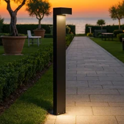 Ideal lux sirio pt2 lampione da esterno nero 80cm