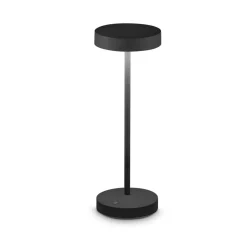 Ideal lux toffee tl lampada da tavolino led nera portatile batteria ricaricabile
