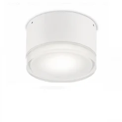 Ideal lux urano pl1 small plafoniera per esterni tonda bianca ip44
