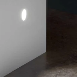 Ideal lux walky-3 fi segnapasso led 1w 3000k 220-240v di gesso bianco da incasso