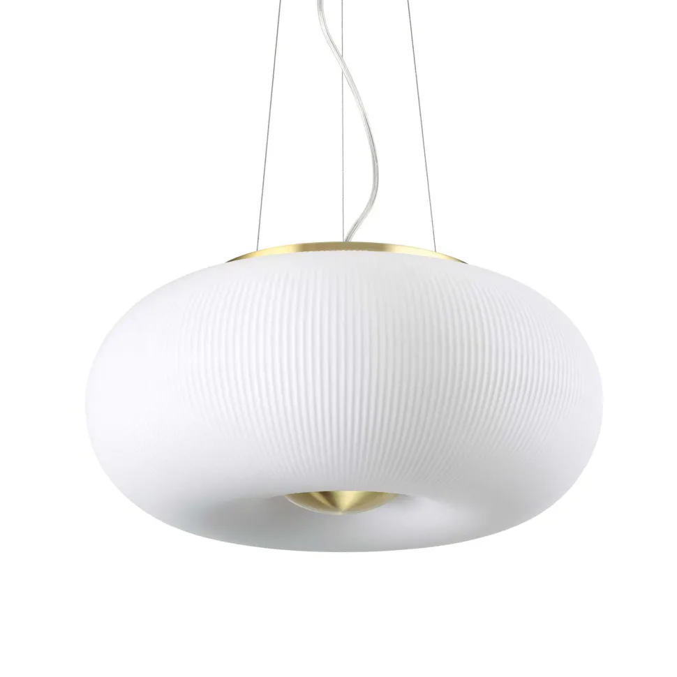 Ideal lux arizona sp5 lampadario soggiorno vetro bianco rigato