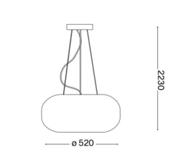 Ideal lux arizona sp5 lampadario soggiorno vetro bianco rigato