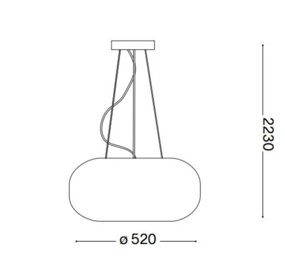 Ideal lux arizona sp5 lampadario soggiorno vetro bianco rigato