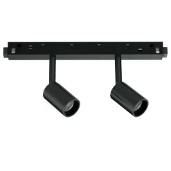 Ideal lux ego track double faretti nero orioentabile per binario led 4000k
