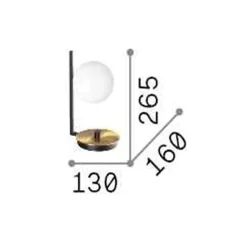 Ideal lux lampada da comodino abat-jour birds tl1 oro
