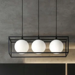 Ideal lux lingotto nero sp3 lampadario per tavolo da pranzo