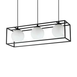 Ideal lux lingotto nero sp3 lampadario per tavolo da pranzo