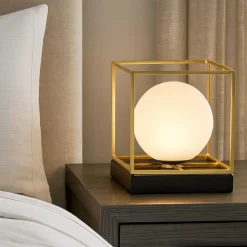 Ideal lux lingotto tl1 small abat-jour per comodini camera da letto albergo ottone