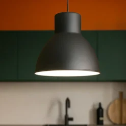 Ideal lux metro sp1 lampadario da cucina cupola grigia moderna