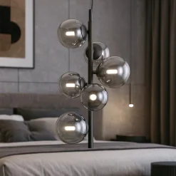 Ideal lux perlage sp6 lampadario stanza da letto fume'