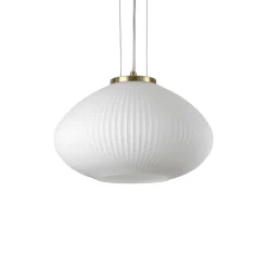Ideal lux plisse sp1 d35 lampadario per camera da letto in vetro bianco