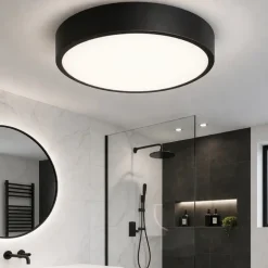 Ideal lux ray pl d30 plafoniera da bagno nera led 13w 3000k-4000k ip44