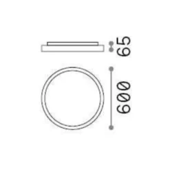 Ideal lux ray pl d60 plafoniera da bagno led 3000k 4000k nera ip44