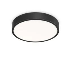 Ideal lux ray pl d40 plafoniera da bagno tonda led 3000k 4000k nera ip44