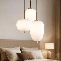 Ideal lux umile sp3 lampadario led 3 luci pendenti 60w 3000k oro
