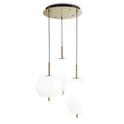 Ideal lux umile sp3 lampadario led 3 luci pendenti 60w 3000k oro