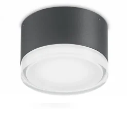 Ideal lux urano pl1 small plafoniera da bagno antracite rotonda ip44