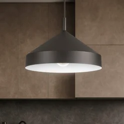 Ideal lux yurta sp1 d30 lampadario nero design cono 30 cm per isola cucina moderna
