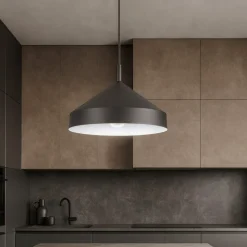 Ideal lux yurta sp1 d30 lampadario nero design cono 30 cm per isola cucina moderna