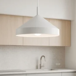 Ideal lux yurta sp1 d30 lampadario bianco per cucina design cono 30cm