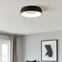 Inner-r plafoniera 48 rotonda nera led 40w 3000k 4000k dimmerabile vivida