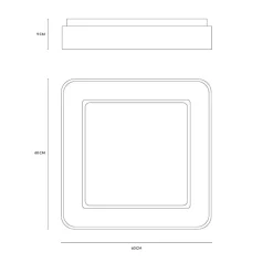 Inner-s plafoniera 60 nera quadrata 50w 3000k 4000k dimmerabile vivida