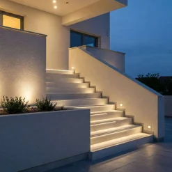 Intro top light segnapasso bianco per esterno da incasso a parete led 2w cct ip65