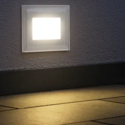 Isyluce segnapasso di vetro led 3w 3000k per esterno da incasso