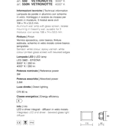 Isyluce segnapasso di vetro led 3w 3000k per esterno da incasso