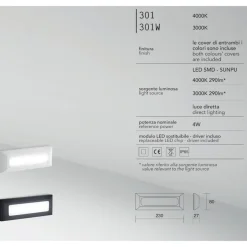 Isyluce segnapasso per esterno led 4w 4000k cover bianco antracite