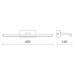 Isyluce applique da bagno per sopra specchio cromato 8w 3000k