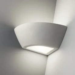 Isyluce applique di gesso bianco angolare bianca