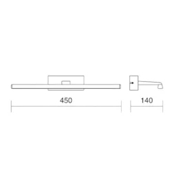 Isyluce applique per specchio da bagno 8w 4000k cromo