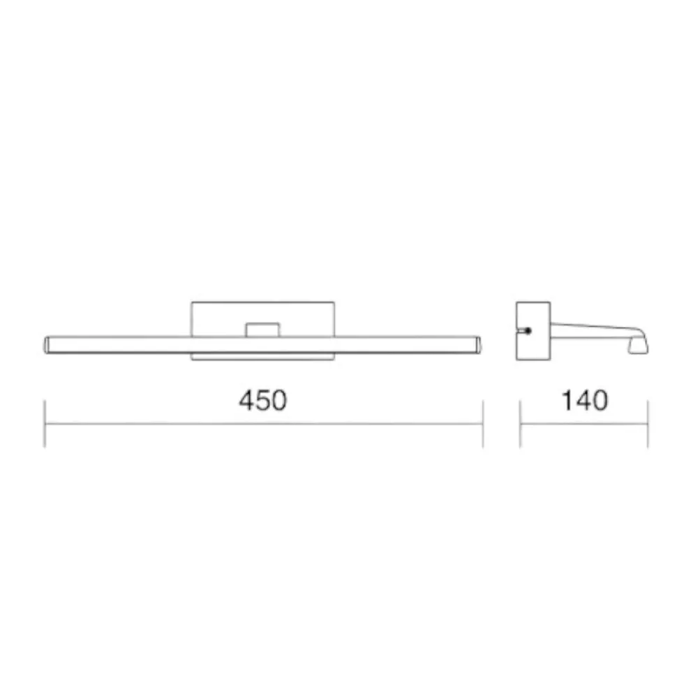 Isyluce applique per specchio da bagno 8w 4000k cromo