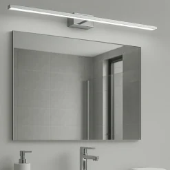 Isyluce applique specchio da bagno 12w 3000k squadrato cromo