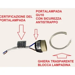 Isyluce cestello faretto gesso da incasso 3 luci rettangolare