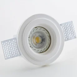 Isyluce faretto in gesso da incasso rotondo per controsoffitto