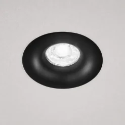 Isyluce faretto nero rotondo da incasso per cartongesso