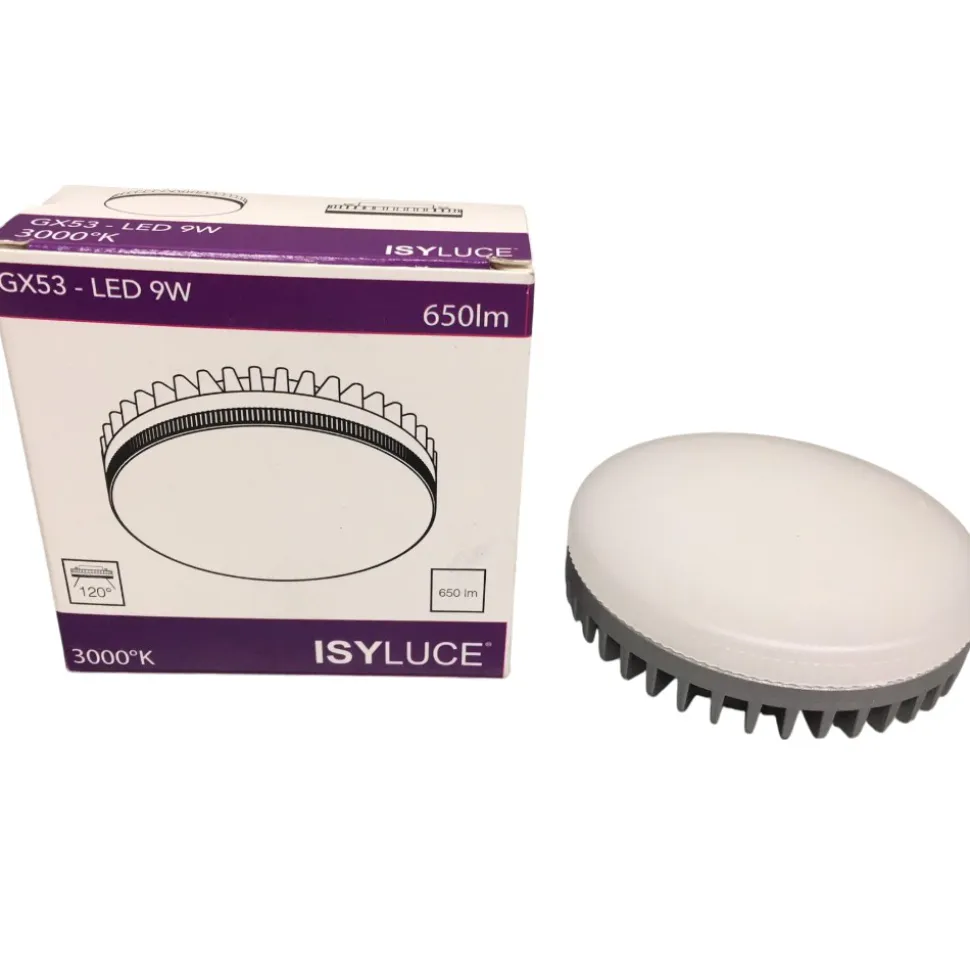 Isyluce lampadina led gx53 9w 4000k 650lm ottica 120