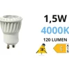 Isyluce lampadina led 1,5w gu10 35mm 4000k 120lm ottica 36 fp
