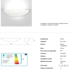 Isyluce shell applique di gesso bianca