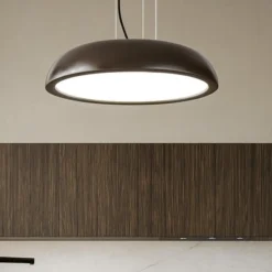 Isyluce zenal lampadario da cucina marrone led 27w 3000k 4000k dimmerabile