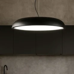 Isyluce zenal lampadario da cucina moderna nero led 55w dimmerabile