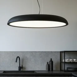 Isyluce zenal lampadario nero per cucina led 108w 3000k 4000k dimmerabile