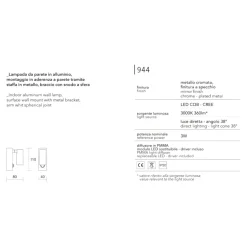Isyluce zenit applique da comodino cromato orientabile