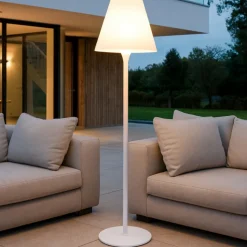 Itaca pt1 ideal lux piantana da esterno paralume cono bianca
