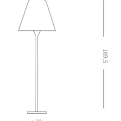 Itaca pt1 ideal lux piantana da esterno paralume cono bianca